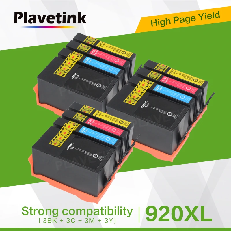 

Plavetink 12 PCS 920XL Compatiable Ink Cartridge For HP 920 XL For HP920 Officejet 6000 6500 6500 Wireless 6500A 7000 7500 7500A