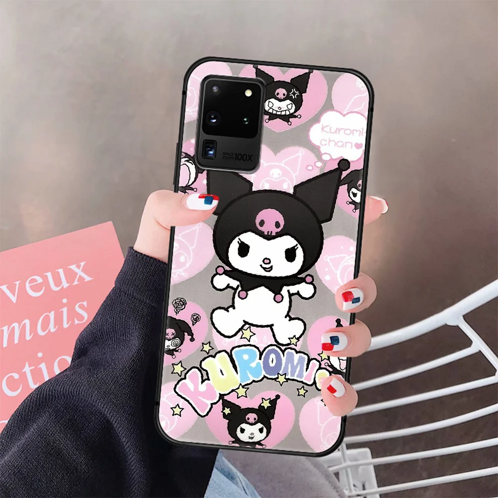 

Cartoon Cute Kuromi Phone Case Cover Hull For Samsung Galaxy S 6 7 8 9 10 e 20 Edge Uitra Note 8 9 10 Plus black Cover 3D Shell