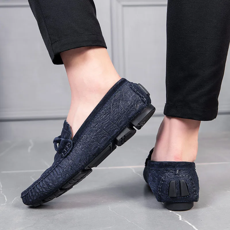 Мужские туфли на плоской подошве из натуральной кожи Повседневные Лоферы без