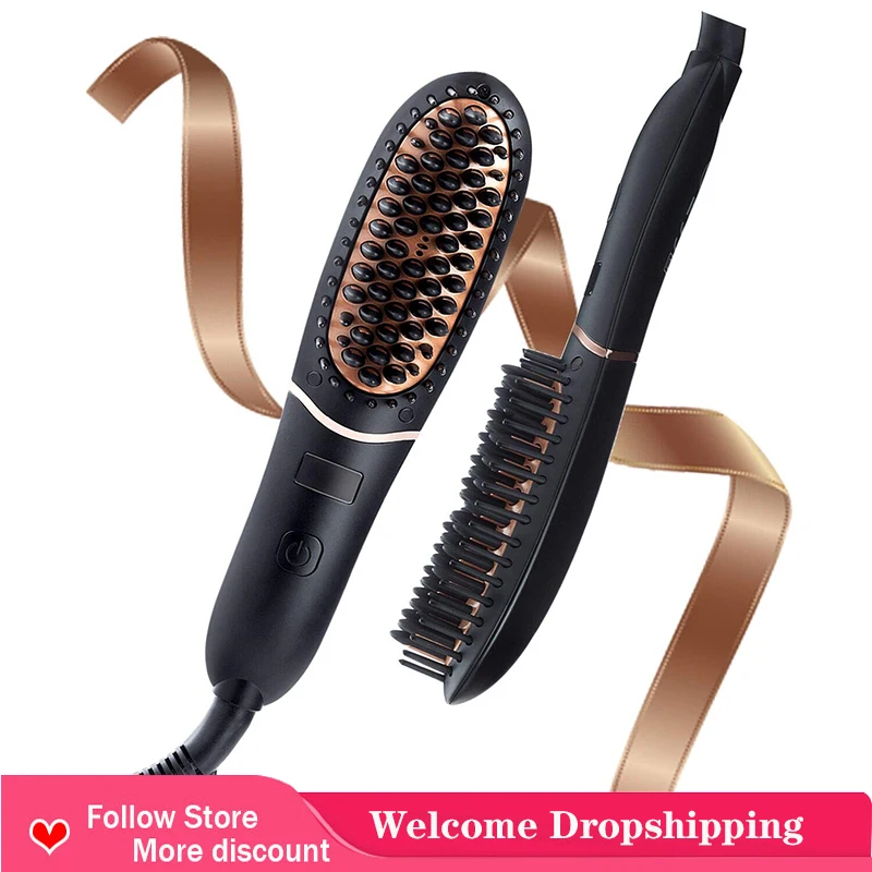 

Beard Straightener Comb Ast Heating Electric Straightening Brush For Men With Anti-Scald Technology Heated Straightner