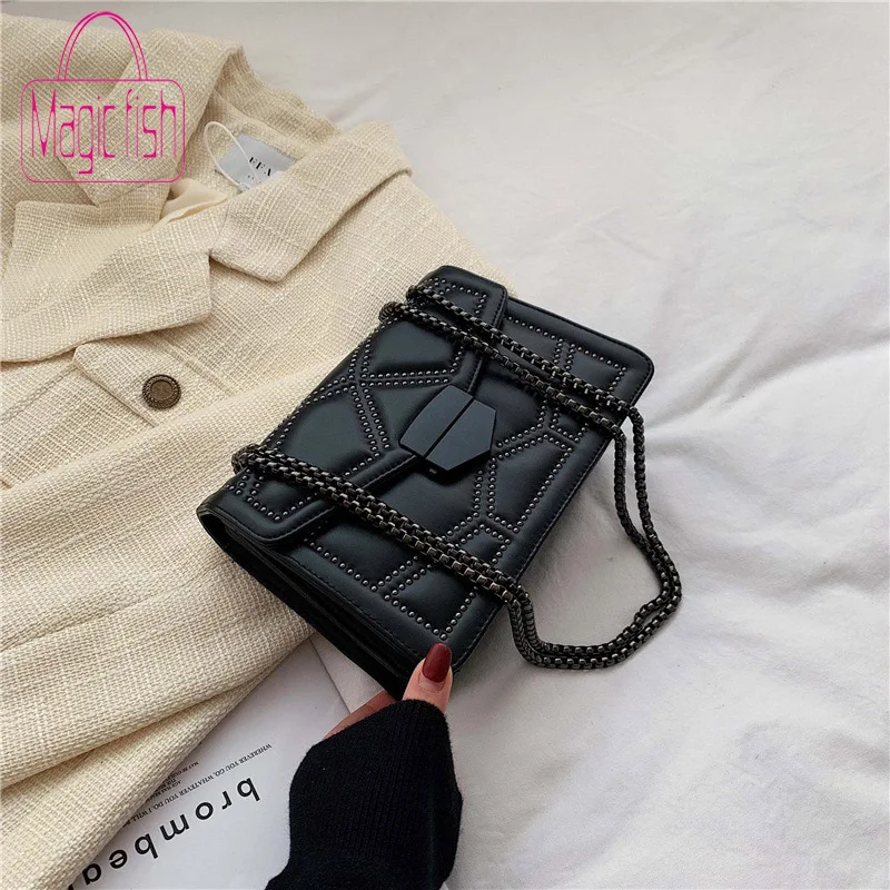 Волшебная рыба заклепки цепь маленькие сумки через плечо для женщин 2020 сумка