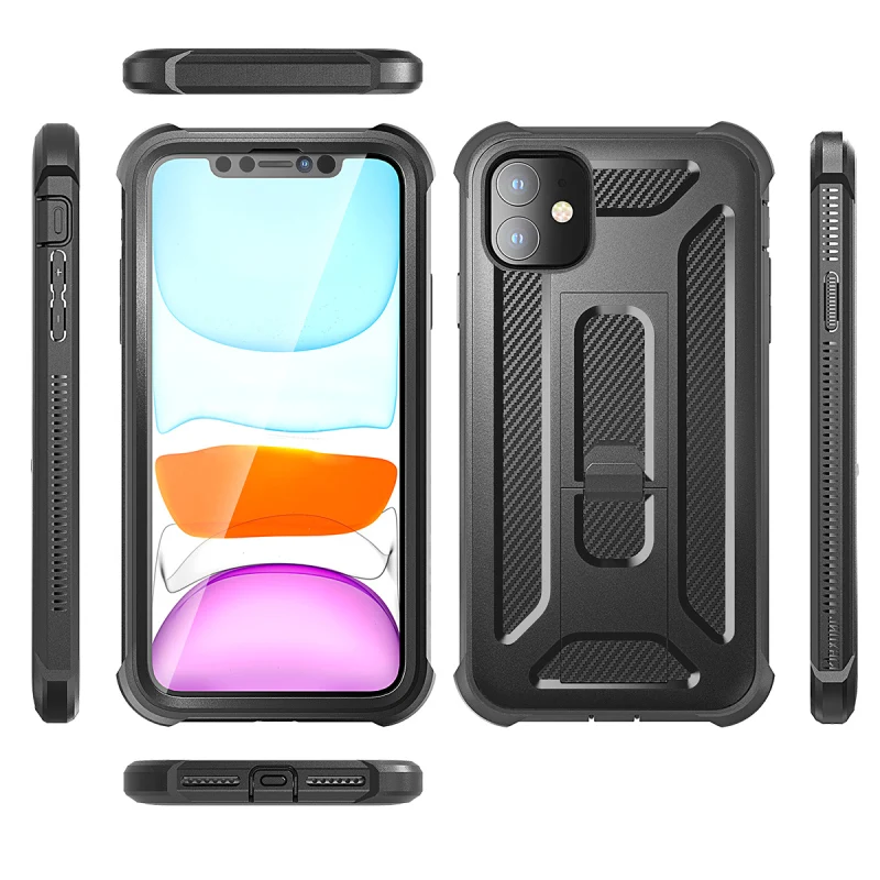 Роскошный Черный Твердый чехол для iPhone 11 pro Max черный с защитной пленкой экрана