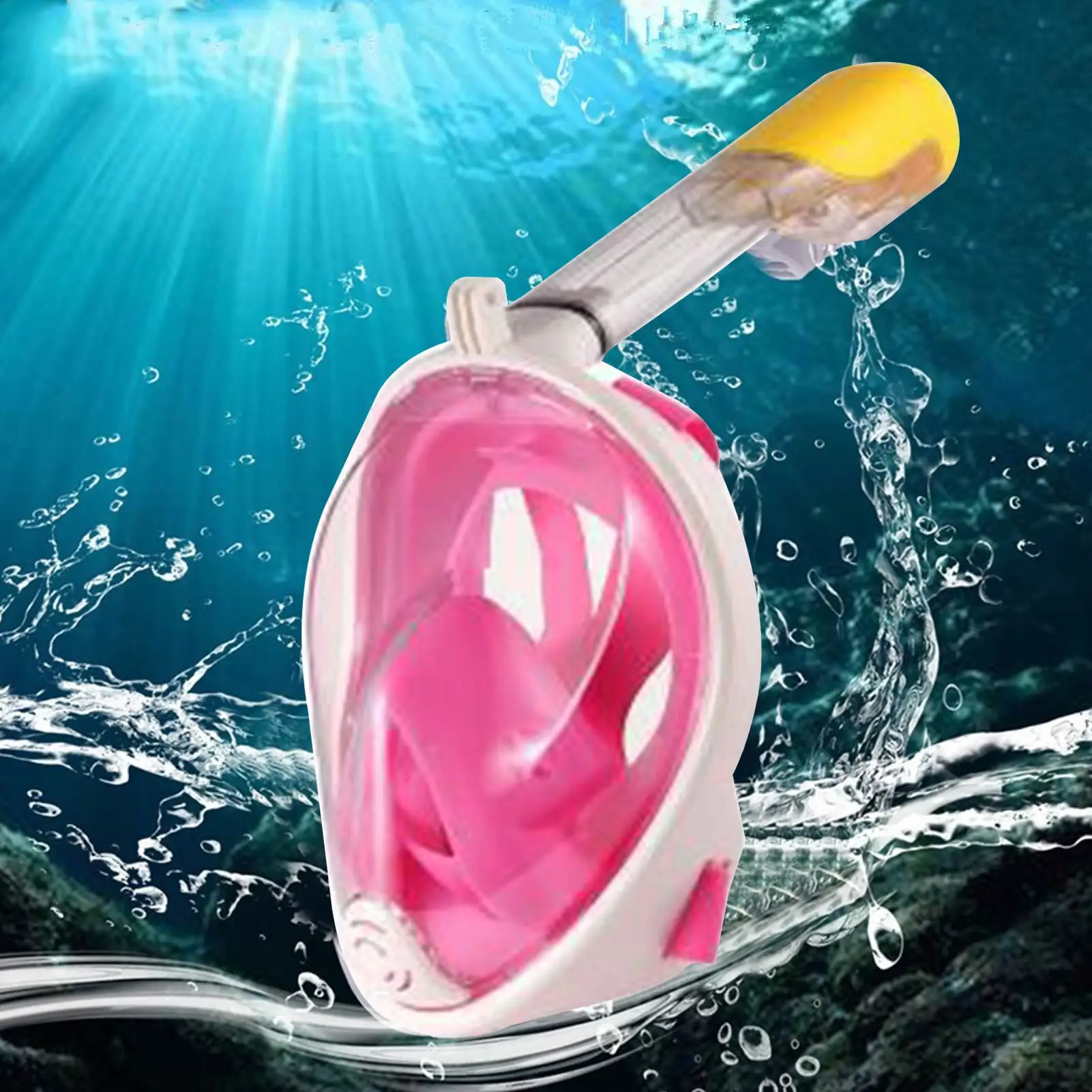 Детская маска для плавания с аквалангом незапотевающая на все лицо подводной