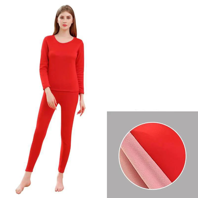 Pink velvet big red 2 шт./компл. Long Johns Для мужчин зимняя женская обувь Термальность костюм мужской женский теплый Термальность нижнее белье Костюмы длинное нижнее белье зимнюю детскую одежду для сна - Цвет: Pink velvet big red