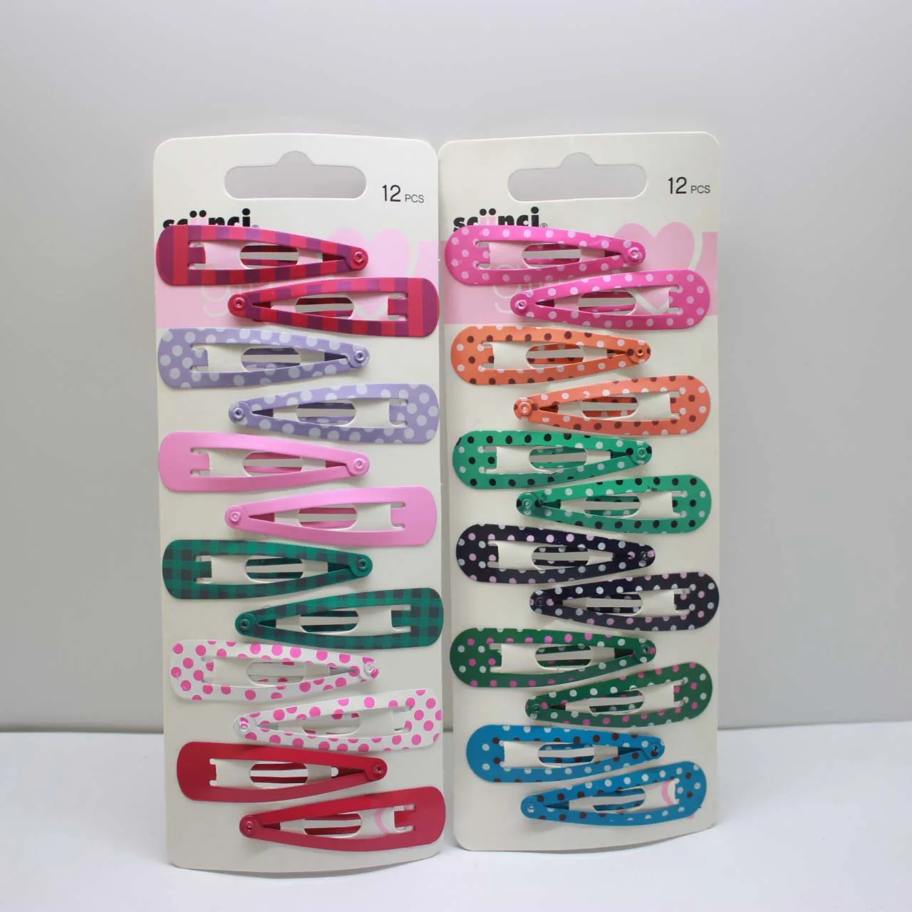 Оптовая продажа 12 шт./лот разноцветные заколки для волос в горошек полоску