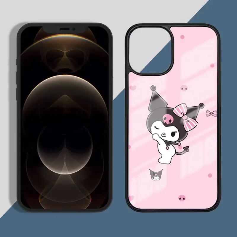 

Kuromi lovely pink purple Cute Phone Case for iPhone 11 12 pro XS MAX 8 7 6 6S Plus X 5S SE 2020 XR Hard PC