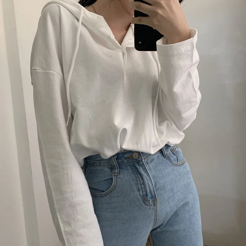 

Autumn/winter Korean Ins Loose and Simple Hoodie Women's Large New Foreign Style Thin Coat