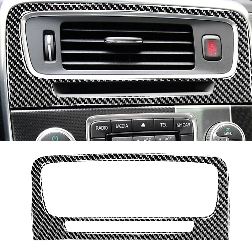 

Central Control Air Outlet Decoration Sticker Decal Cover Trim for Volvo S60 V60 2010-2017 Car Interior Accessories Carbon Fiber
