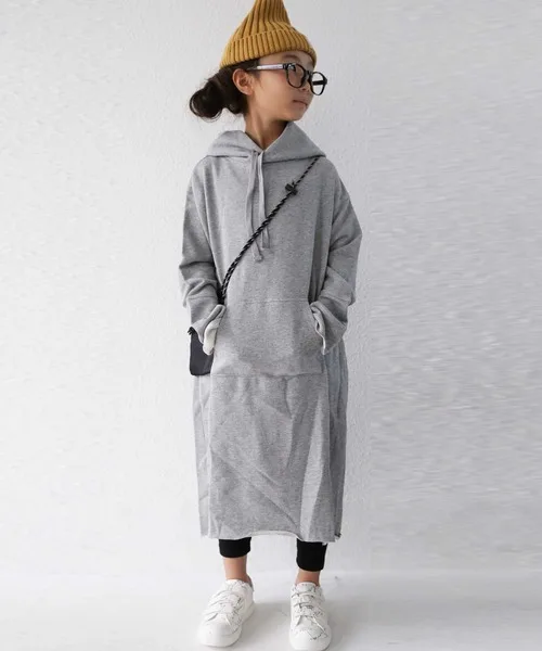 

Dress Full Sleeve Ankle Length Pullover A-line Solid Regular Cotton New Fashion Simple Sweet Spring Autumn Children Girls Mother