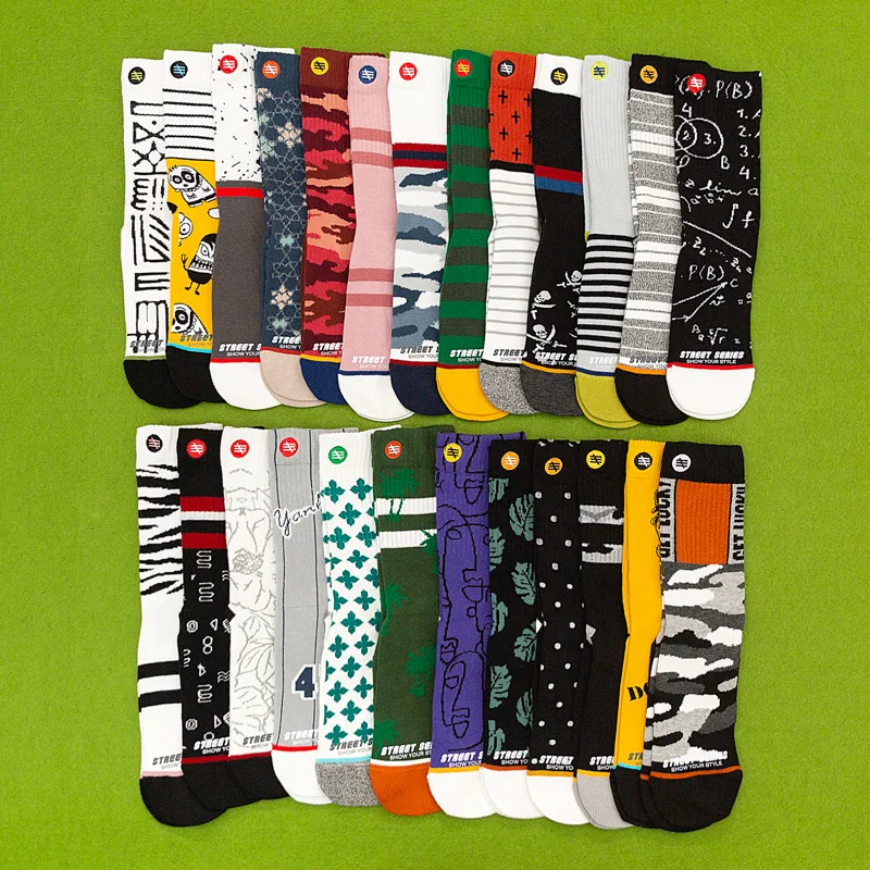 3 пар/упак. унисекс большие размеры зимние женские носки 100 хлопок Harajuku цветные