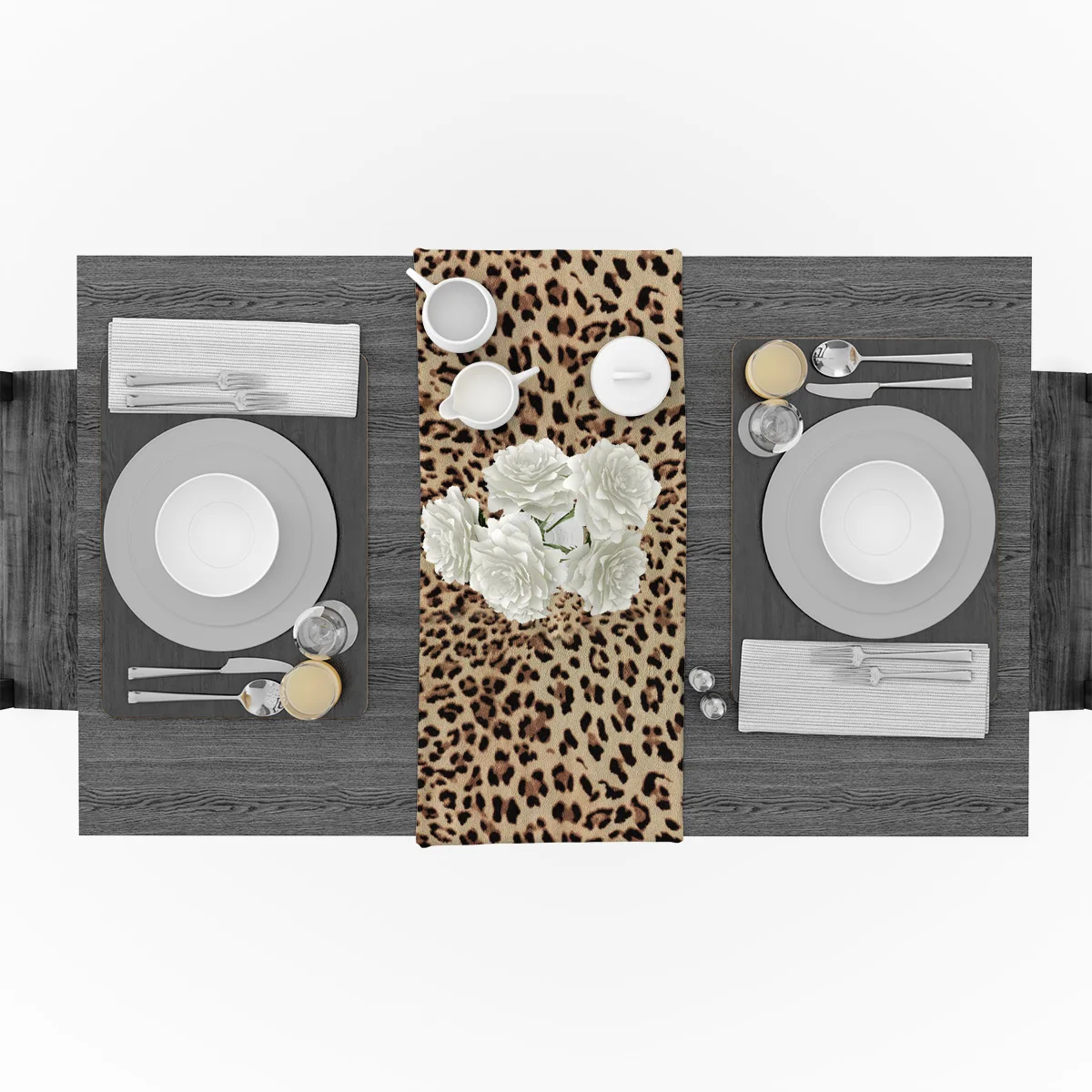 Привлекательная настольная дорожка с леопардовым принтом кухонный декор