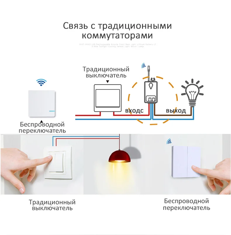 Беспроводной переключатель света пульт дистанционного управления лампа переключатель умный дом приложение wifi управление настенный переключатель RF водостойкий 110 В 220 В для приборов