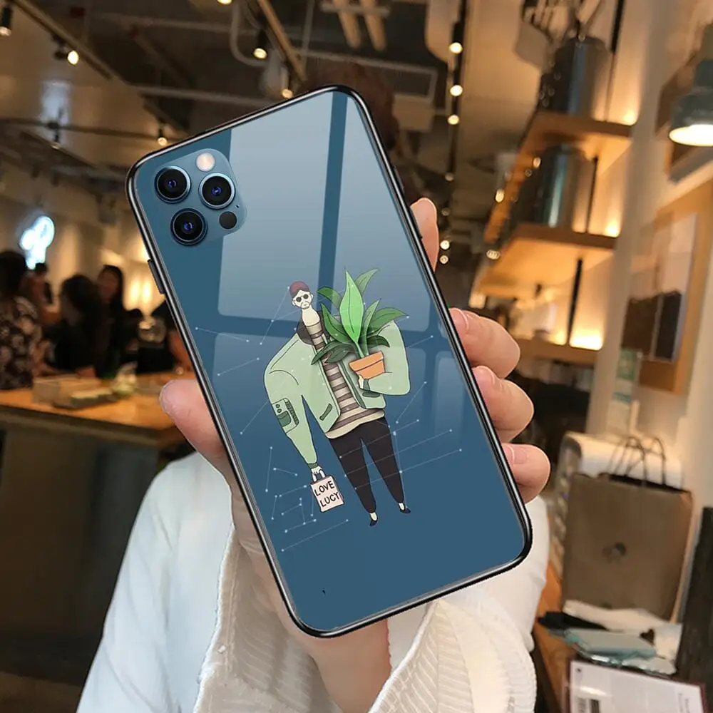 

Cute Couple Killer Leon Anime Phone Case cover For iphone 12 Pro Max 11 8 7 6 S XR PLUS X XS SE 2020 mini black cell shell