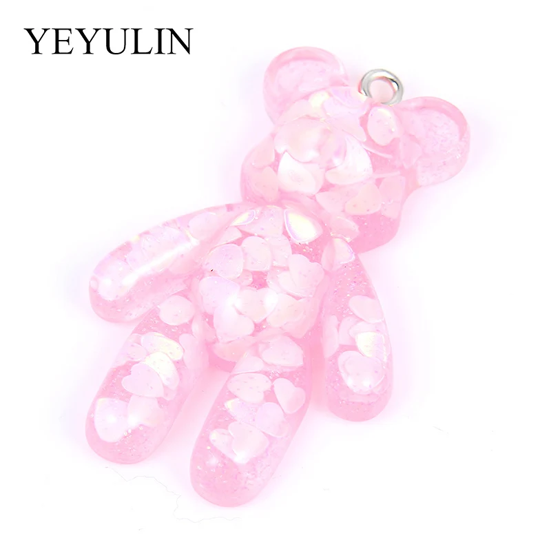 5 шт. милые полимерные разноцветные маленькие медведи подвеска браслеты шармы