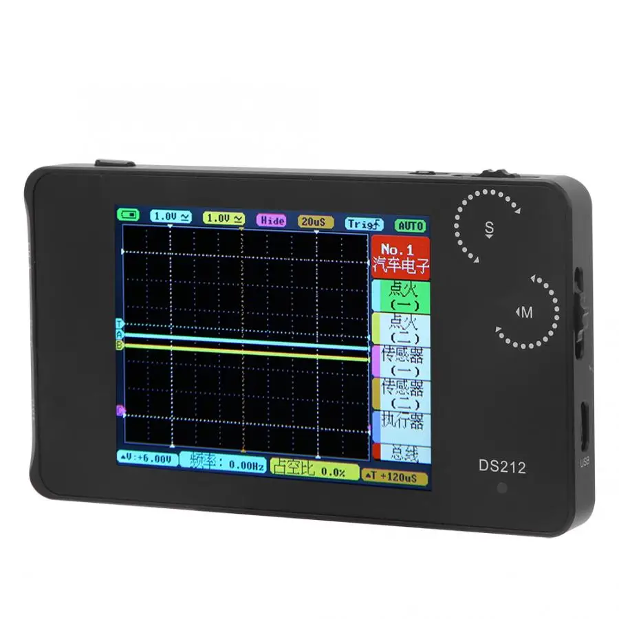 Цифровой осциллограф 2 канала полоса пропускания 1 МГц частота дискретизации 10