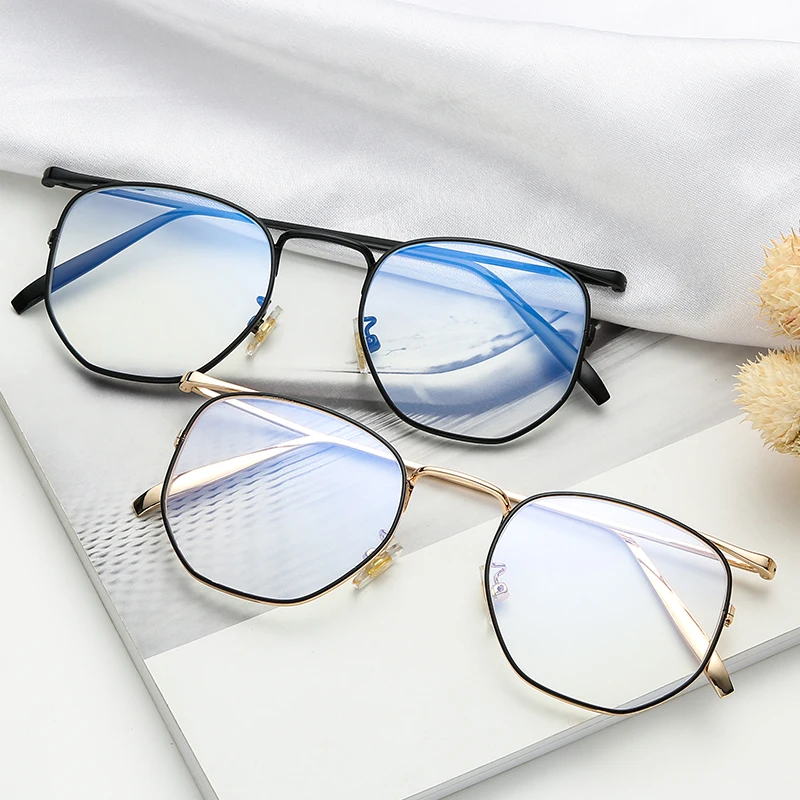 Модный стиль жизни корейский тренд Ретро круглая металлическая оправа синий