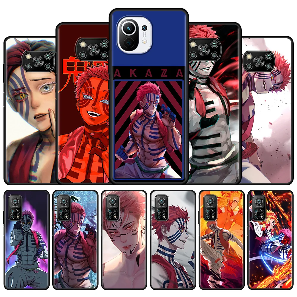 

Akaza Demon Slayer Phone Case For Xiaomi Mi 10T Pro 11 Lite 5G 9T Note 10 Lite 5G A2 CC9 8 CC9E 11 UItra Back Cover Shell