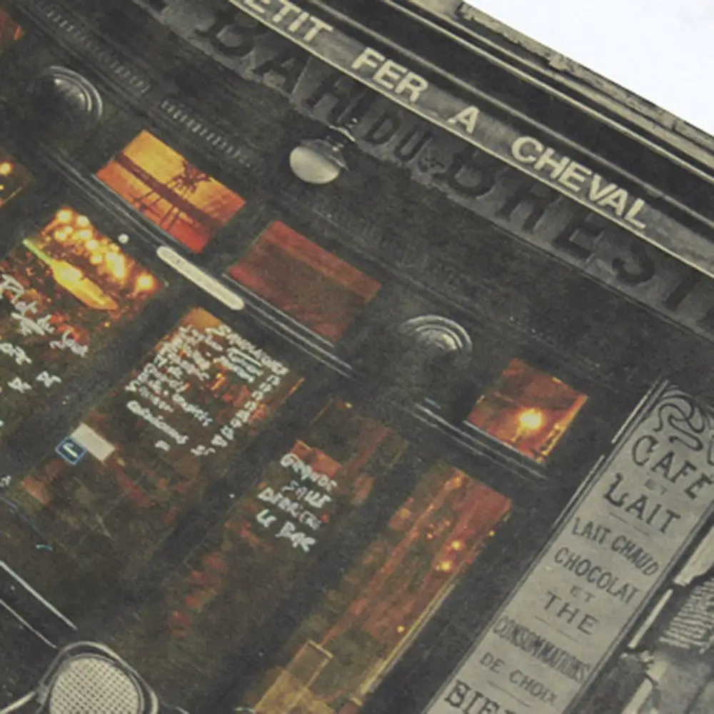 

Hot Sales Vintage Coffee Shop Couple Kraft Paper Poster Bar Restaurant Wall Decoration