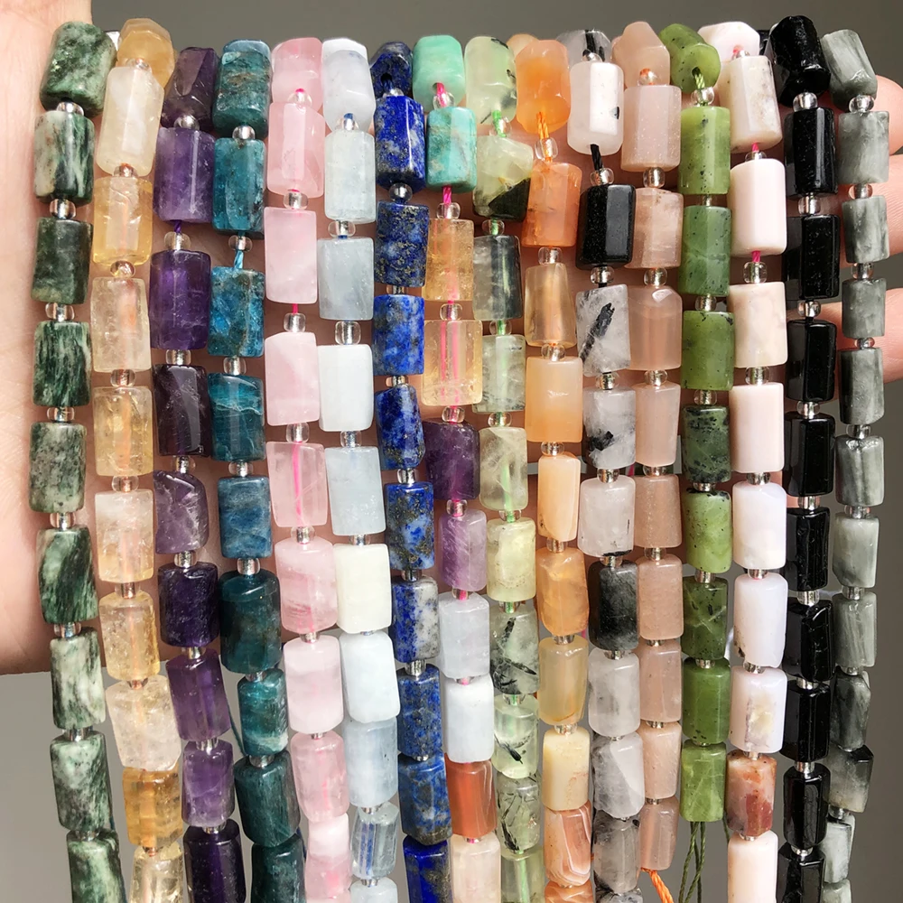 Бусины Из Натурального лазурита кварца апатита 6 х10 мм цилиндрические бусины