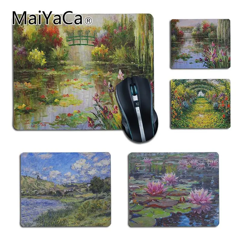 

MaiYaCa Monet Garden Lotus waterlilies Comfort Mouse Mat Mouse pad anime DIY Luxury High-end Protector gaming mousepad desk mat
