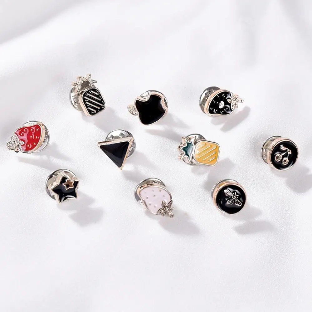 

10 Pcs Women/Men Brooch Set Lapel Pin Shirt Pin Crystal Metal Accessories Buckle Pins Brooches for Women