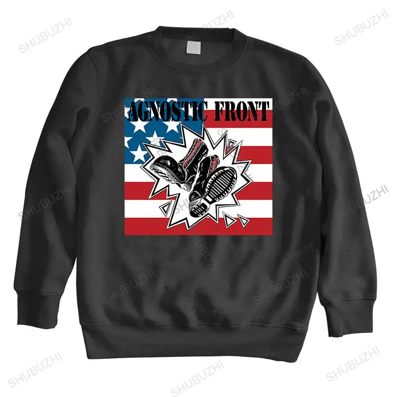 Мужская Осенняя толстовка черная с капюшоном агностический передний флаг Прямая