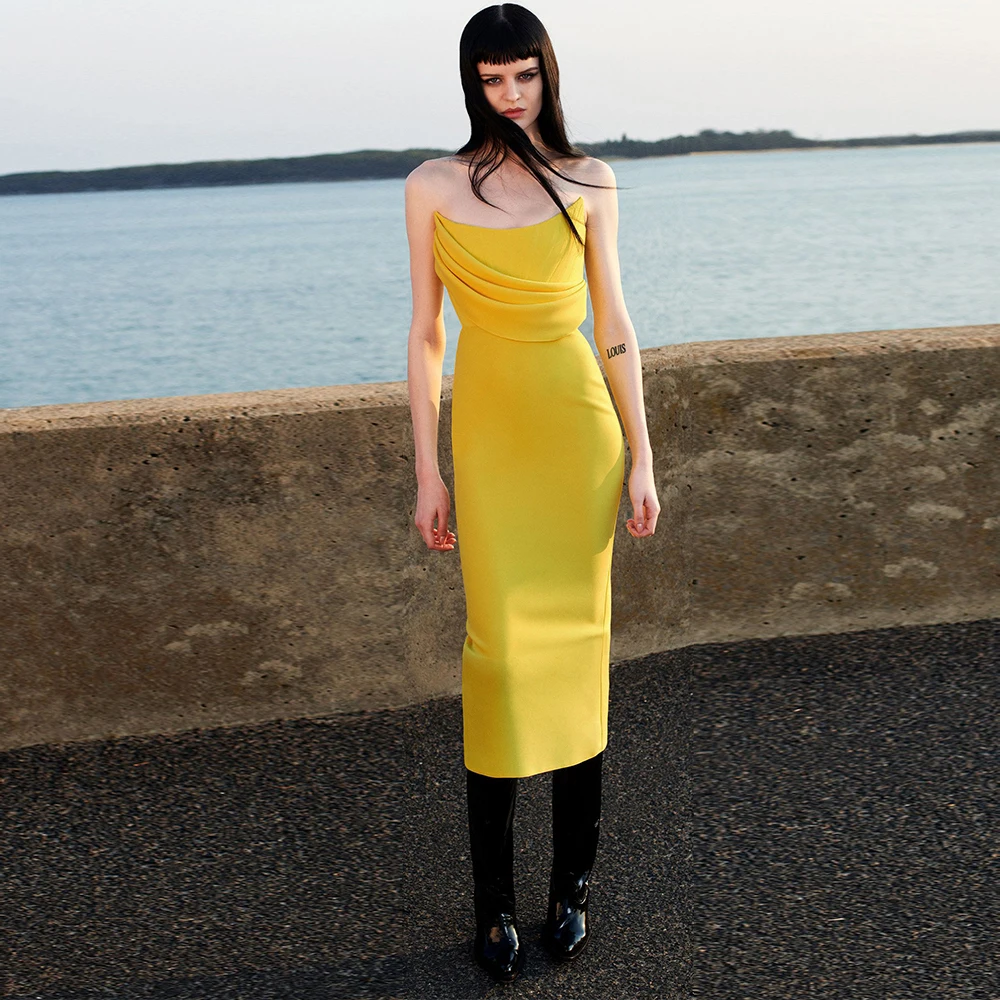 Ocstrade сексуальное ДРАПИРОВАННОЕ Макси длинное облегающее платье 2020 Новое