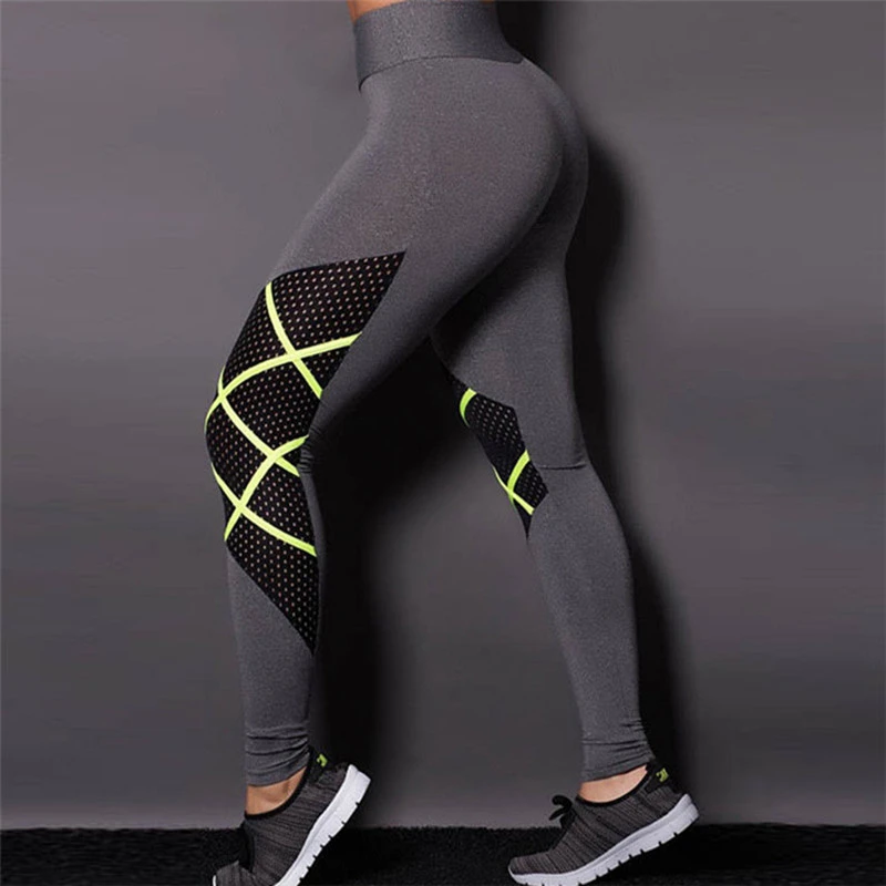 

Gray Skin-friendly Breathable High Waist Sport Gym Pant Running Cycling Boxing Tennis Yoga Pants for Women Beauty Trousers