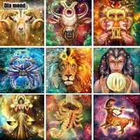 5d diy diamond painting constellation full drill square diamond embroidery lion animals mosaic picture of rhinestones home decor