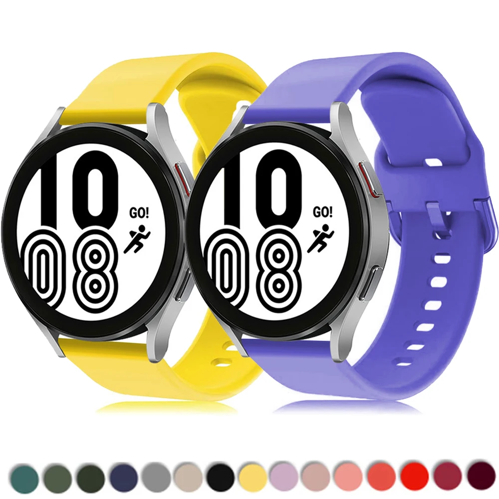 

20mm 22mm Watch strap For Samsung Galaxy Watch 4 Classic 46mm 42mm 44mm 40mm smart watch Silicone sport watchband bracelet