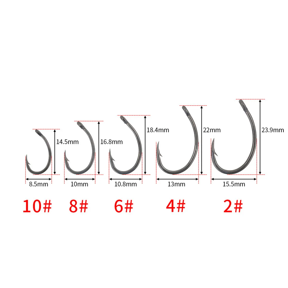 

50x Curve Shank Professional Series Carp Hooks Hair Rigs Portable Tackle Tools 100% Brand New And High Quality