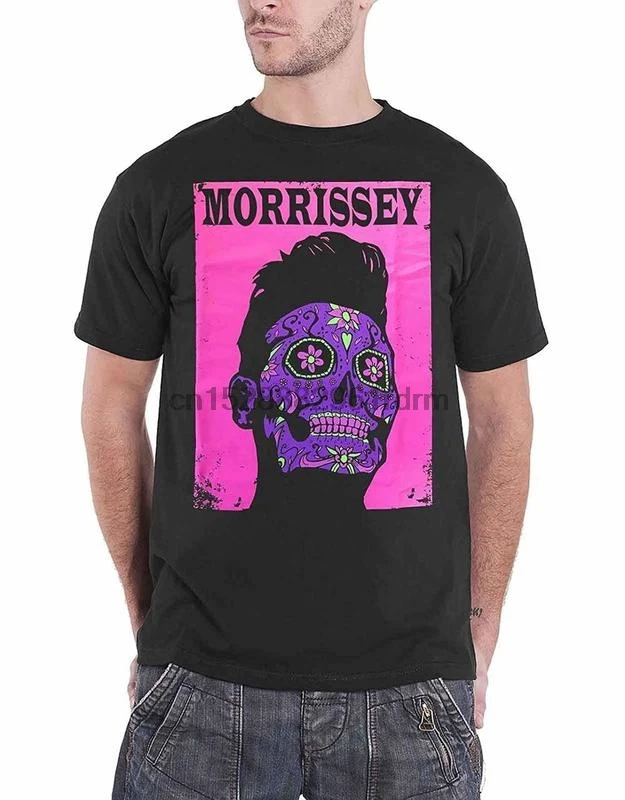 Одежда Morrissey Футболка день мертвецов Розовый Череп Официальный Мужской черный 9423