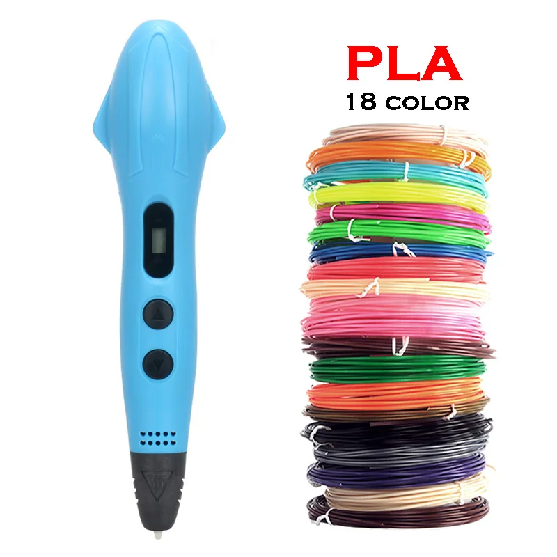 

SMAFFOX 3D PEN for kids sma-6 printing pen LCD display diy drawing pen 54 meter PLA 18 color Child Gift Fast Ship