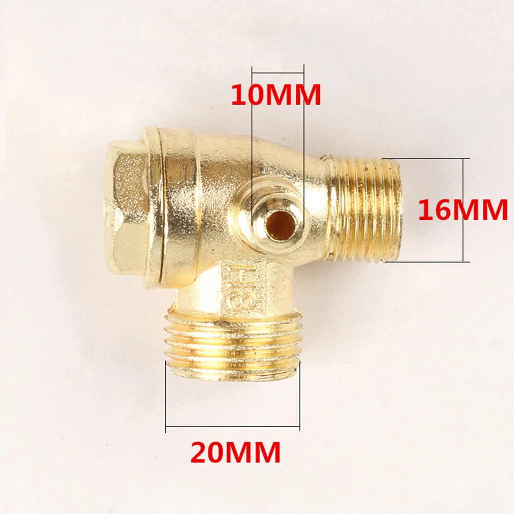 Male Thread 3 Way Zinc Alloy Air Compressor Check Valve Gold Tone Connector For 20*16*10 | Обустройство дома