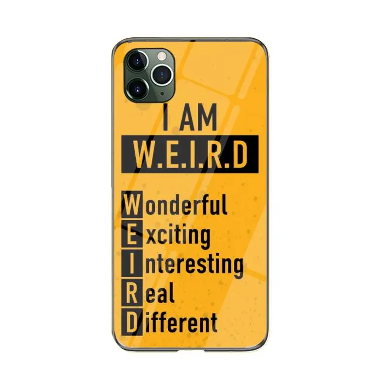 

FHNBLJ I AM WEIRD Phone Case For iPhone 12 mini 12 PRO Max 11 pro XS MAX 8 7 6 6S Plus X XR cover