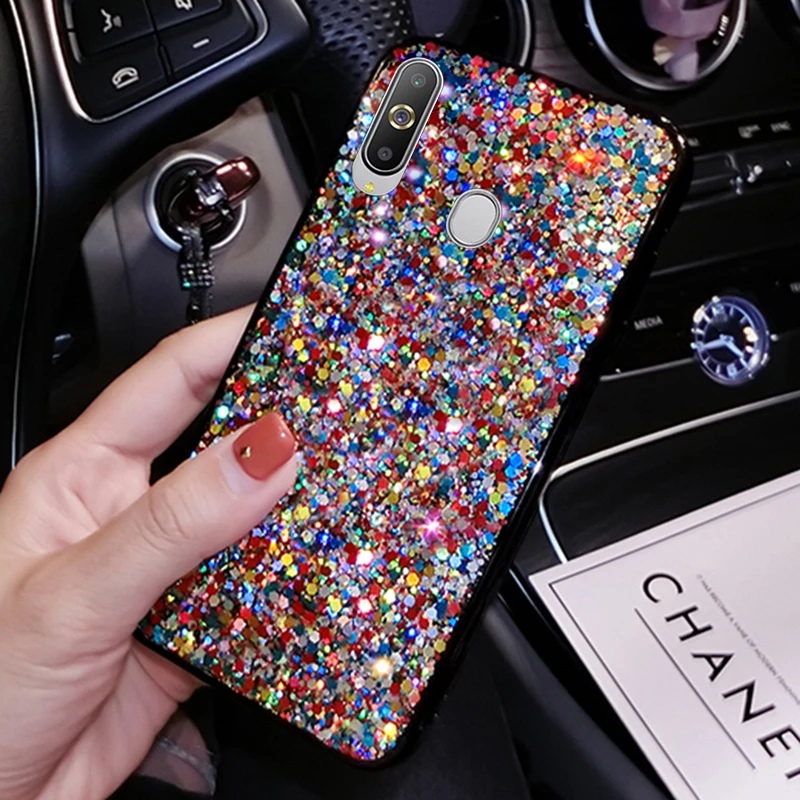 Сияющие Блестки чехол для телефона samsung Galaxy A10 A20 A30 A40 A50 A60 A70 A80 A90 A10S A20S A50S A70S A10E M10 M20