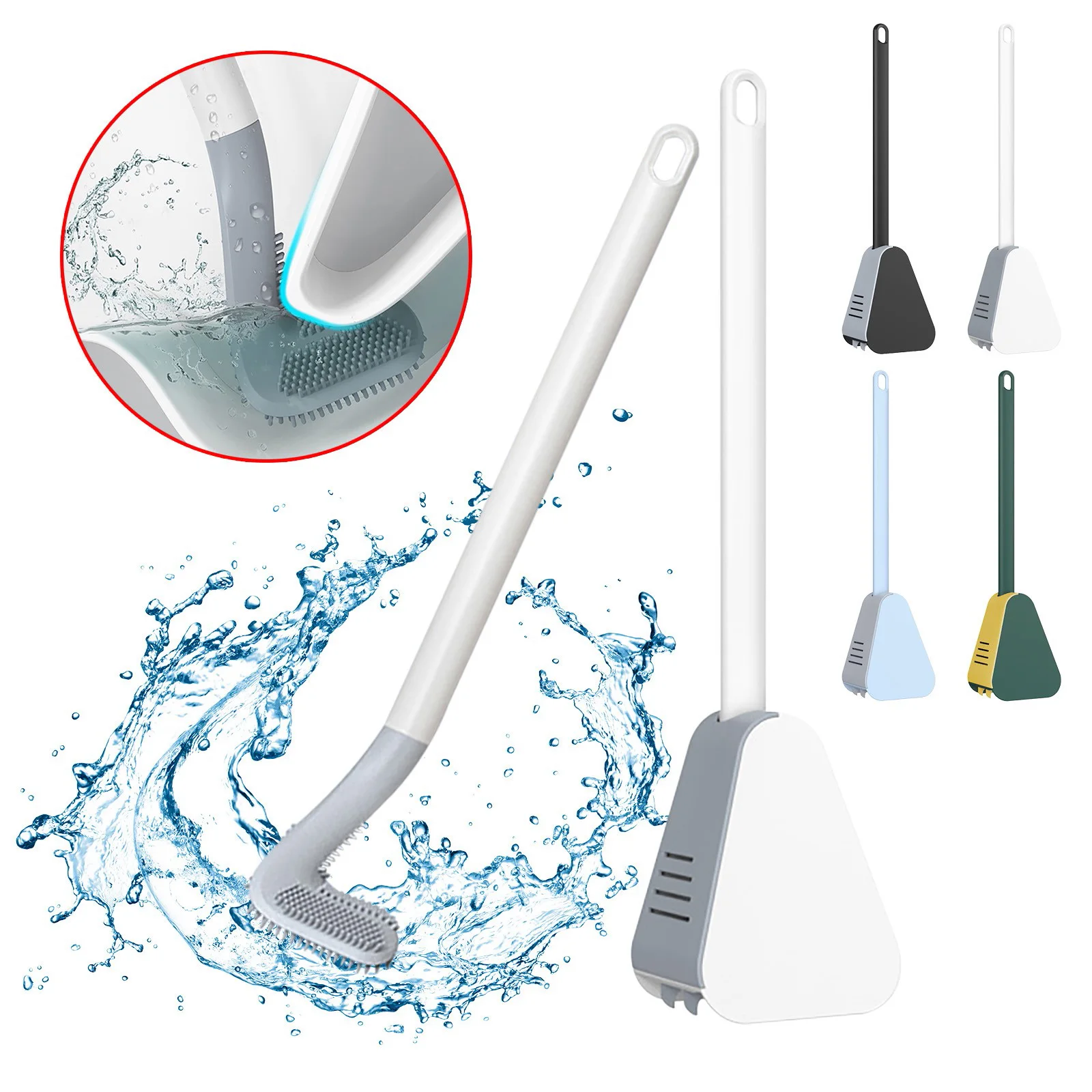 

Toilet Brush with Caddy-Clean Toilet Corner Golf Design Wall Mounted Flexible Scrubbing Toilet Brush with Long Handle