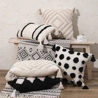 cushion cover 45x45cm30x50cm beige white tassels pillow covers decorative pillow case square home boho decor macrame pillowcase