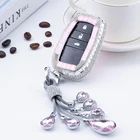 Чехол для автомобильного ключа с алмазным кристаллом, Чехол-держатель для Toyota Chr Land Cruiser 200 Avensis Auris Corolla, смарт-брелок, оболочка, аксессуары