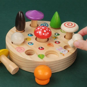 Магнитные Обучающие игрушки Монтессори JaheerToy, детские игрушки для сбора грибов и ловли насекомые для детей, 345