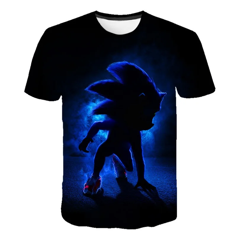 2020 летние футболки для мальчиков и девочек с коротким рукавом sonic Детская