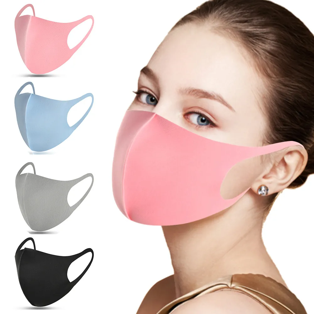 

Face Mask Washable Earloop Face Mask Ice Silk Cotton Fashion Breathable Dustproof Mouth Masks Anti Pollution WindProof PM2.5
