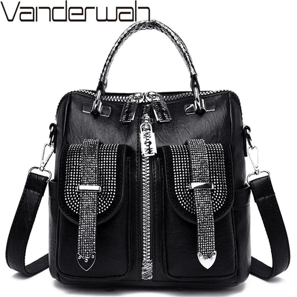 Женские кожаные рюкзаки винтажная женская сумка на плечо Дизайнерская Дорожная