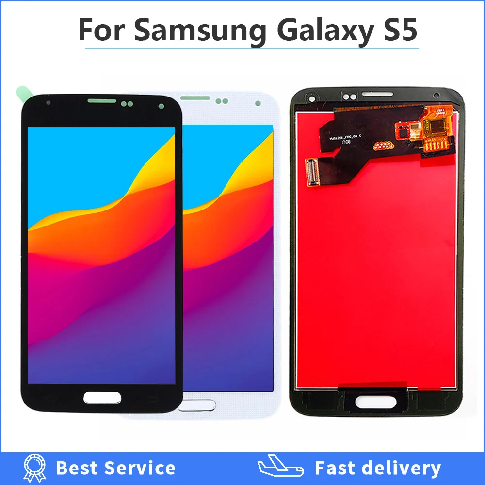 ЖК дисплей с дигитайзером сенсорного экрана для Samsung Galaxy S5 G900f G900FD G900M домашняя