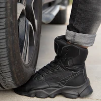 new work security steel toe mens boots anti smashing combat ankle boot military tactical desert boot army working mens shoes