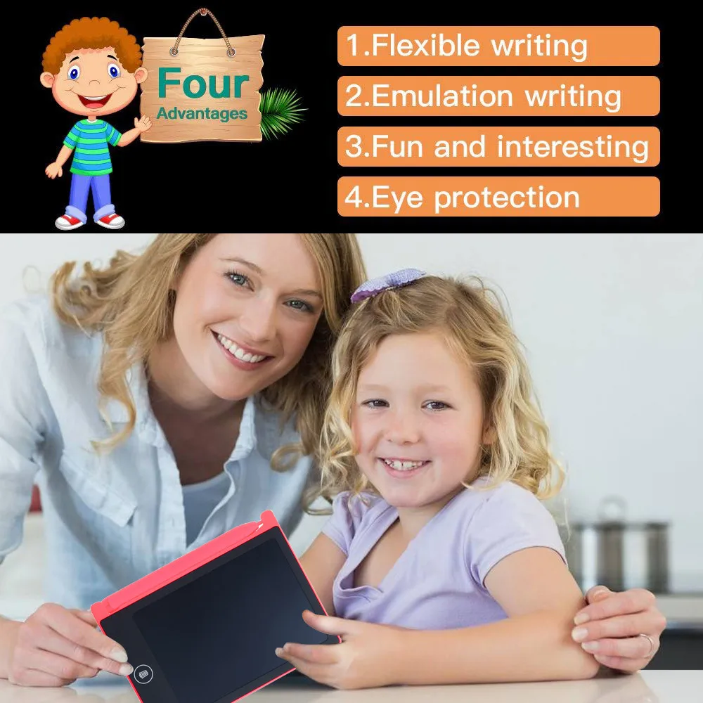 

4.4 inch LCD Writing Tablet Doodle Board Kids Writing Pad Drawing Graphics Board Digital Drawing Electronic Handwriting Pad #W