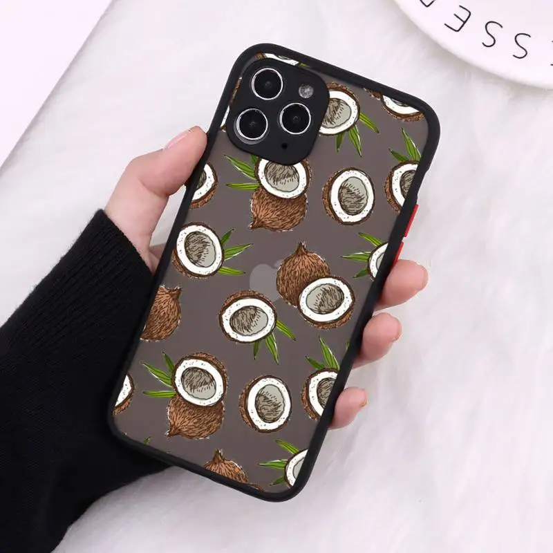 

Fashion Cute Cartoon Fruit Lemon Pineapple Phone Case Matte For iPhone 12 Mini 11 Pro XR XS Max 7 8 Plus X Hard PC Back Cover