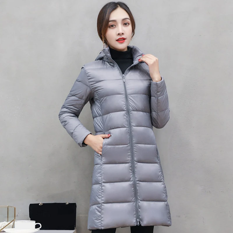 Модный теплый пуховик с капюшоном Женский Зимний Новый Повседневный большого
