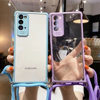 transparent clear case for samsung galaxy s10 s20 ultra s20 plus note 20 ultra camera protection lanyard cover