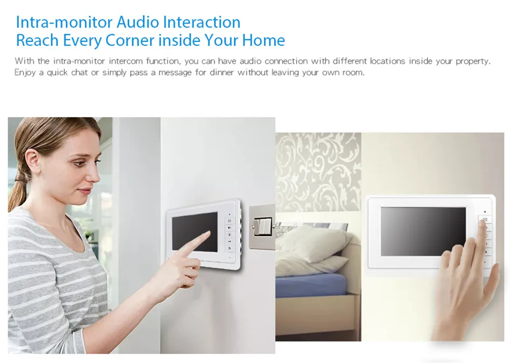 Видеодомофон домашняя система с проводным монитором 7 дюймов 1000TVL уличная